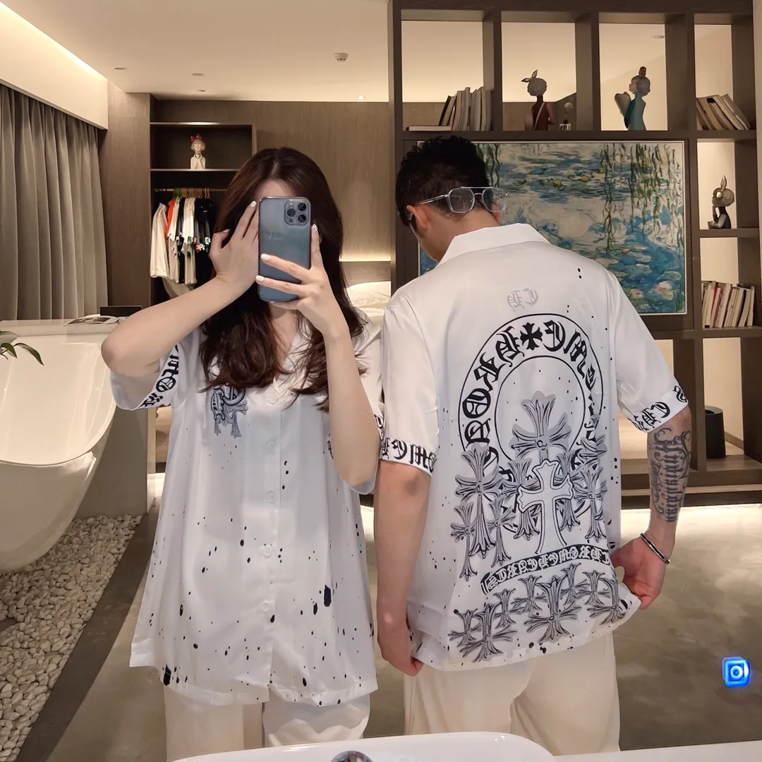 🅿️340 2023 CHROME HEARTS home wear, high-definition Korean silk fabric, skin-friendly, soft and comfortable, couple model M～XXXL